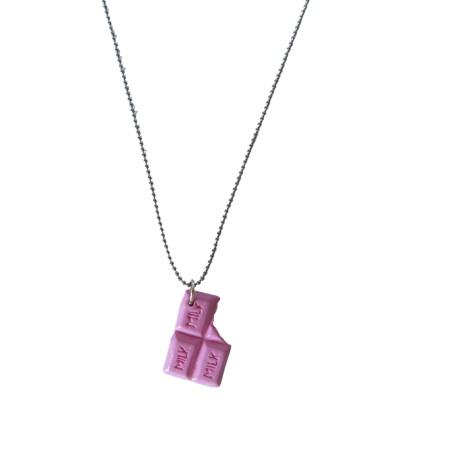 Pink Chocolate Bar Necklace
