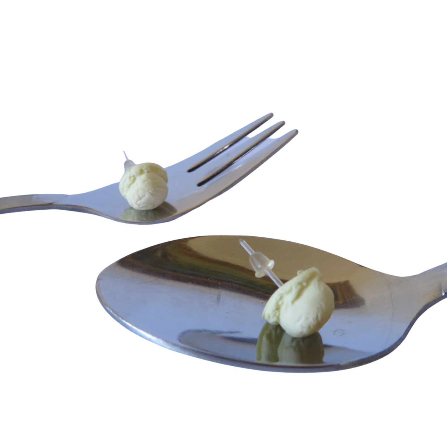 Vanilla Ice Cream Scoop Stud Earrings