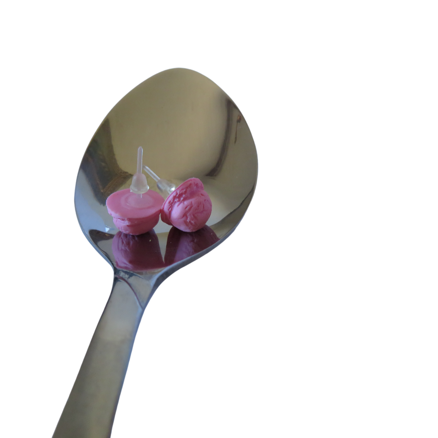 Strawberry Pink Ice Cream Scoop Stud Earrings
