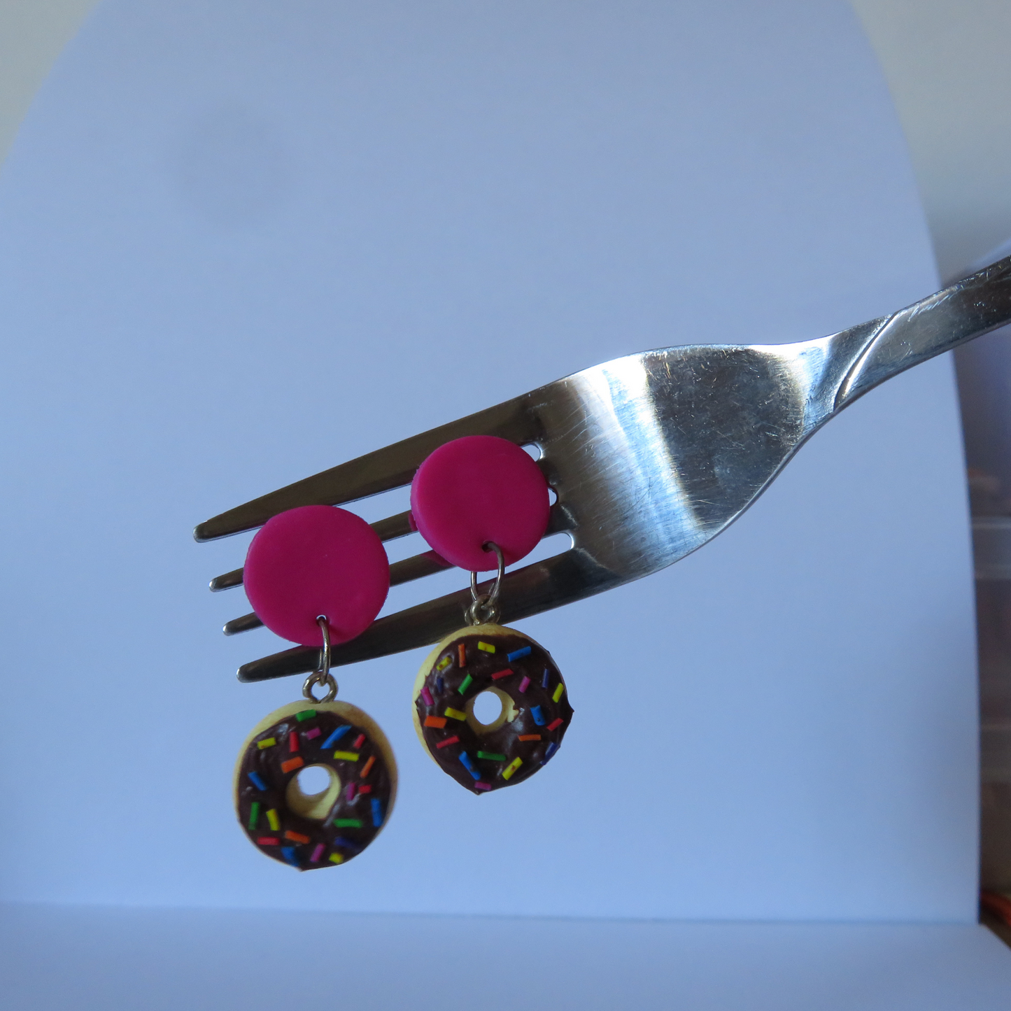 Chocolate Donut Dangles - Fuchsia Edition