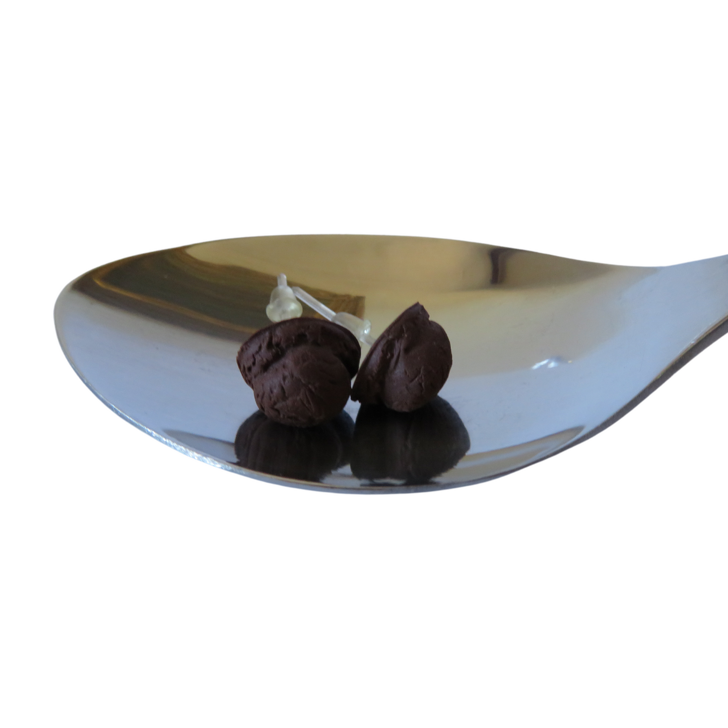 Chocolate Ice Cream Scoop Stud Earrings