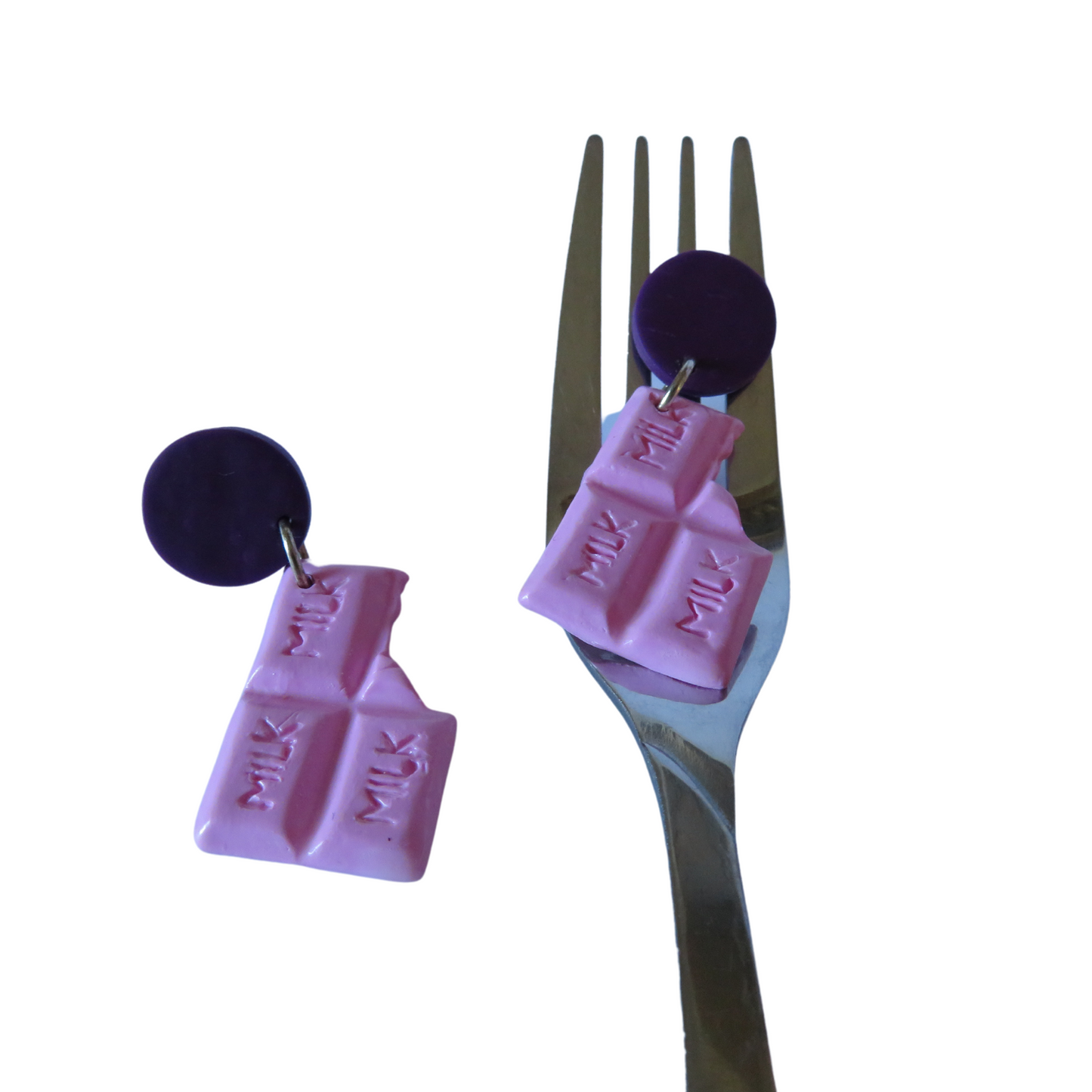 Pink Chocolate Bar Dangle Earrings