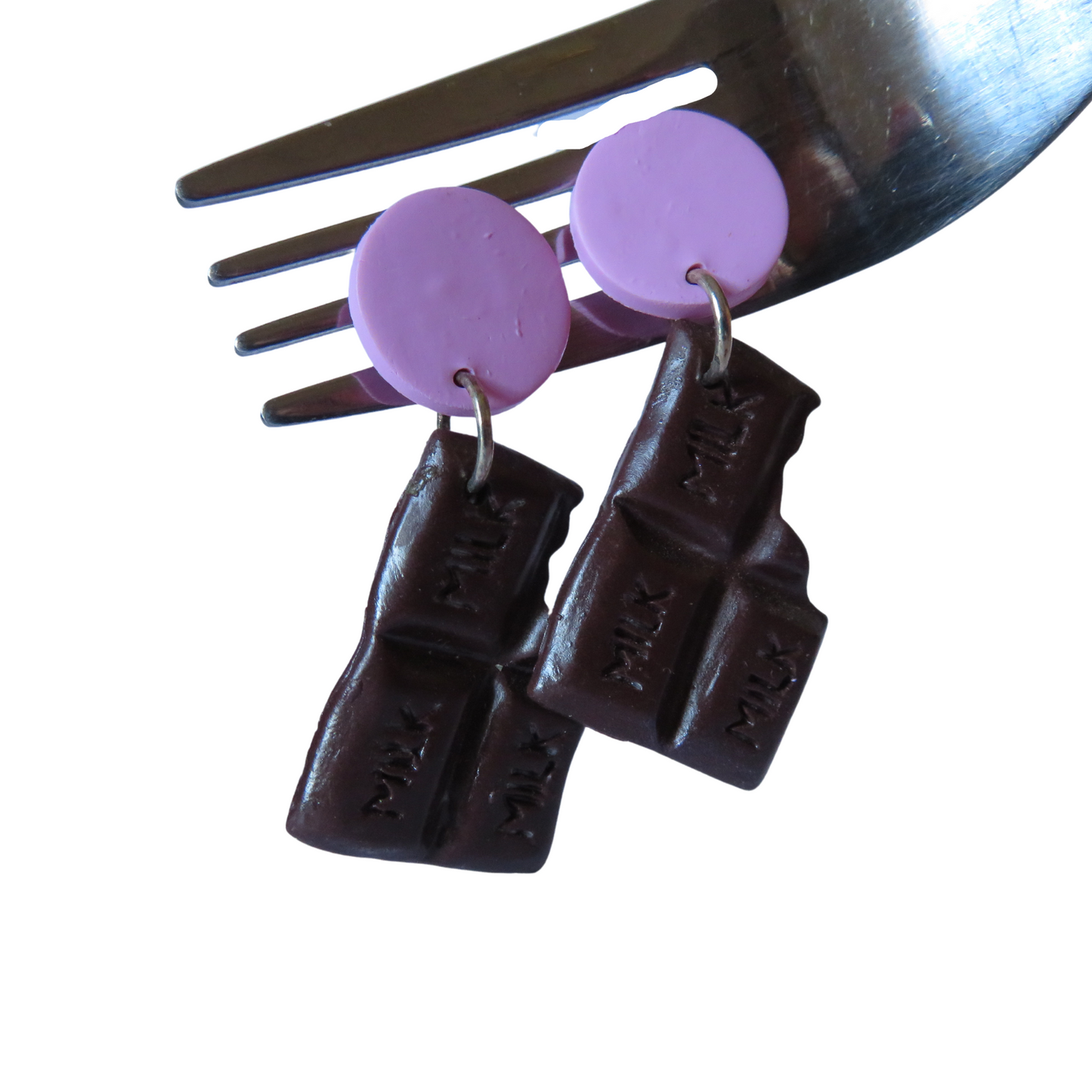 Chocolate Bar Dangle Earrings - Pink Edition