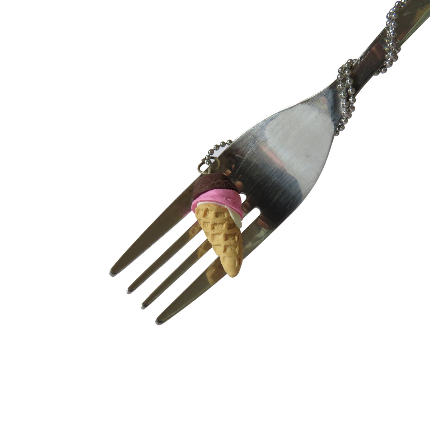 Neopolitan Ice Cream Cone Necklace