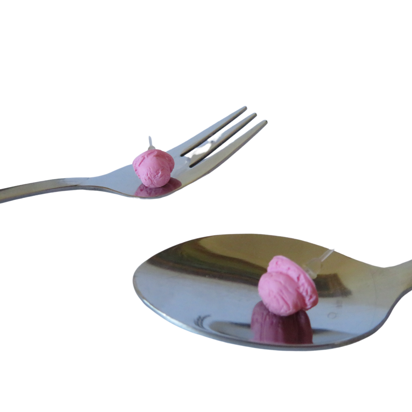 Strawberry Pink Ice Cream Scoop Stud Earrings