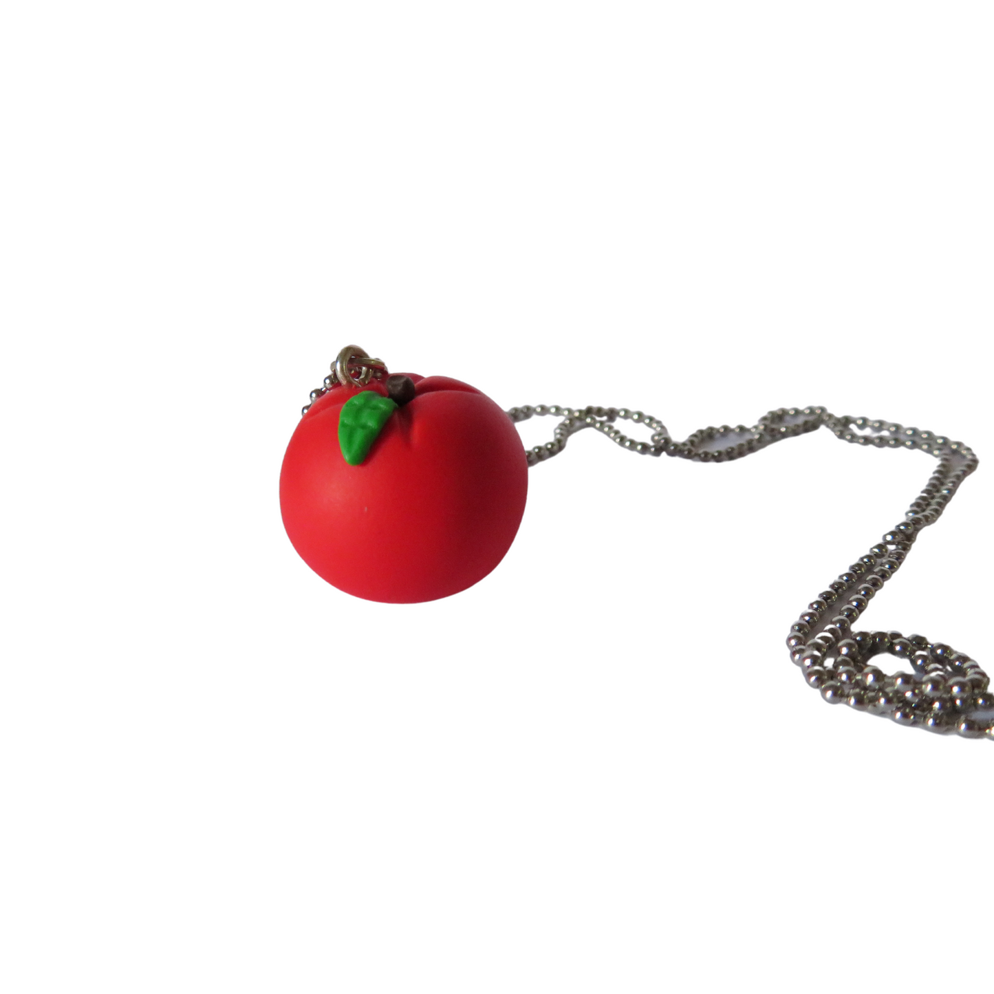 Chubby Red Apple Charm Necklace