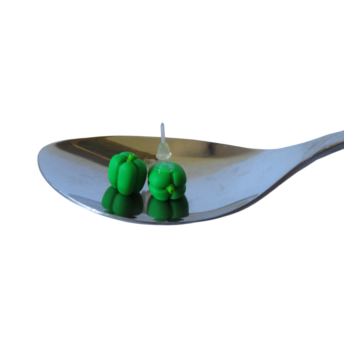 Green Bell Pepper Stud Earrings || Cute Earrings || Foodie Studs