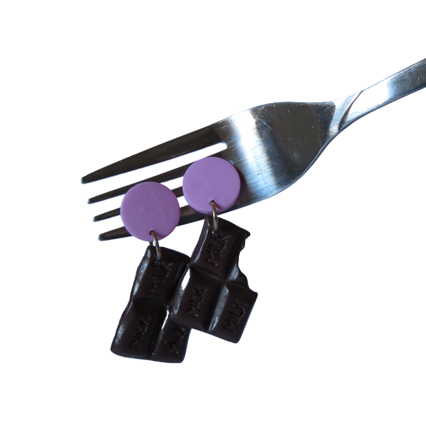 Chocolate Bar Dangle Earrings - Pink Edition