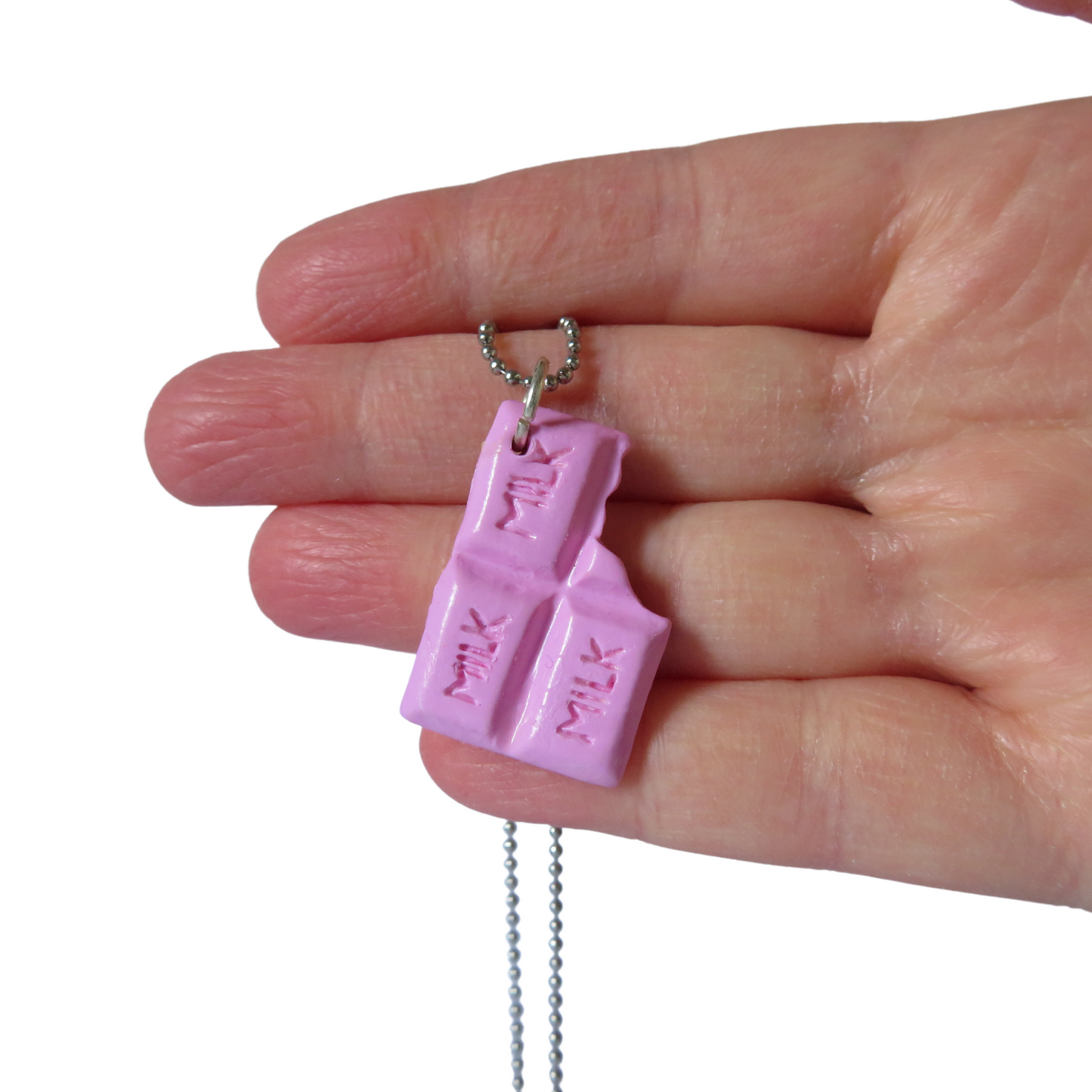 Pink Chocolate Bar Necklace