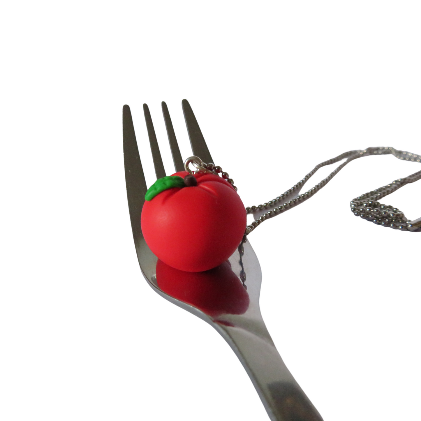 Chubby Red Apple Charm Necklace