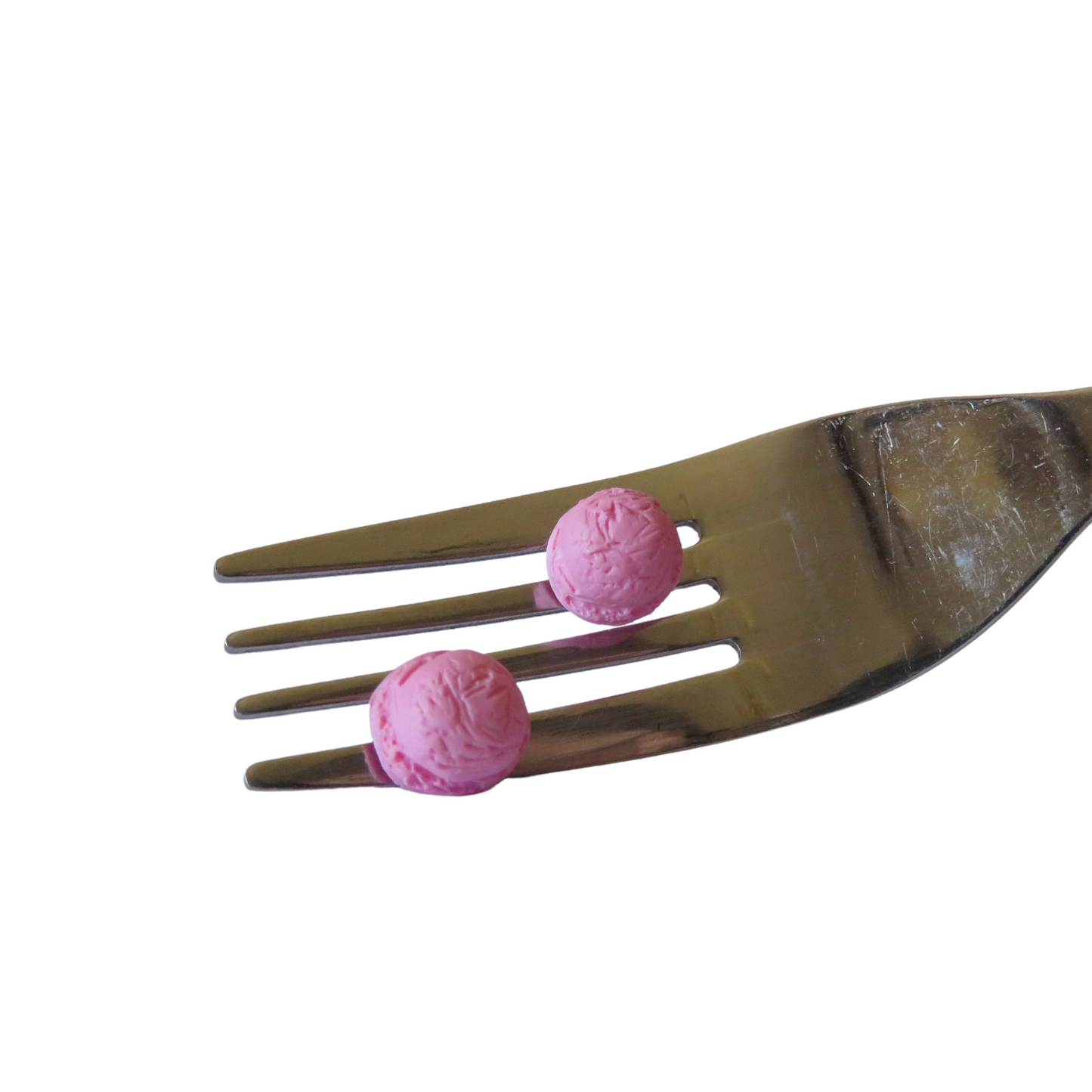 Strawberry Pink Ice Cream Scoop Stud Earrings
