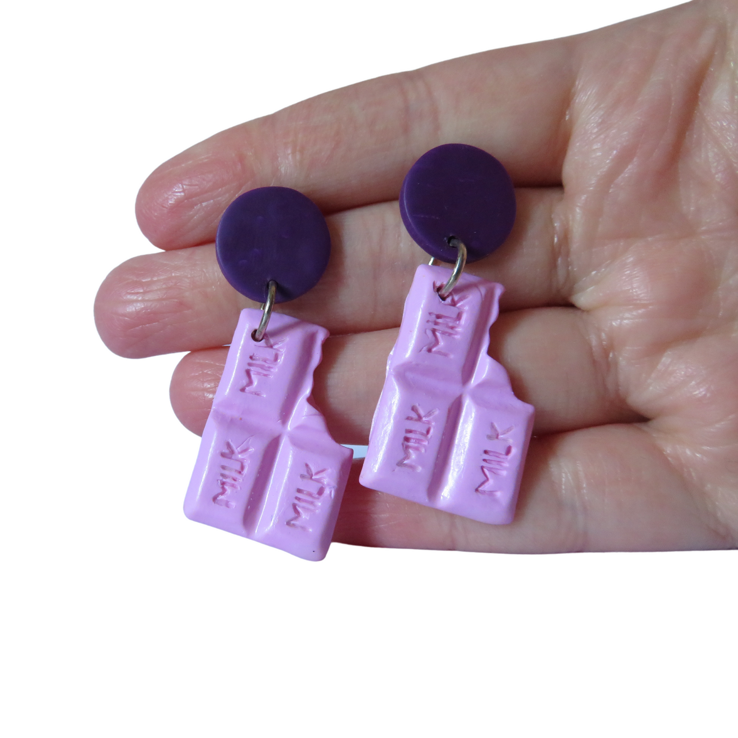 Pink Chocolate Bar Dangle Earrings