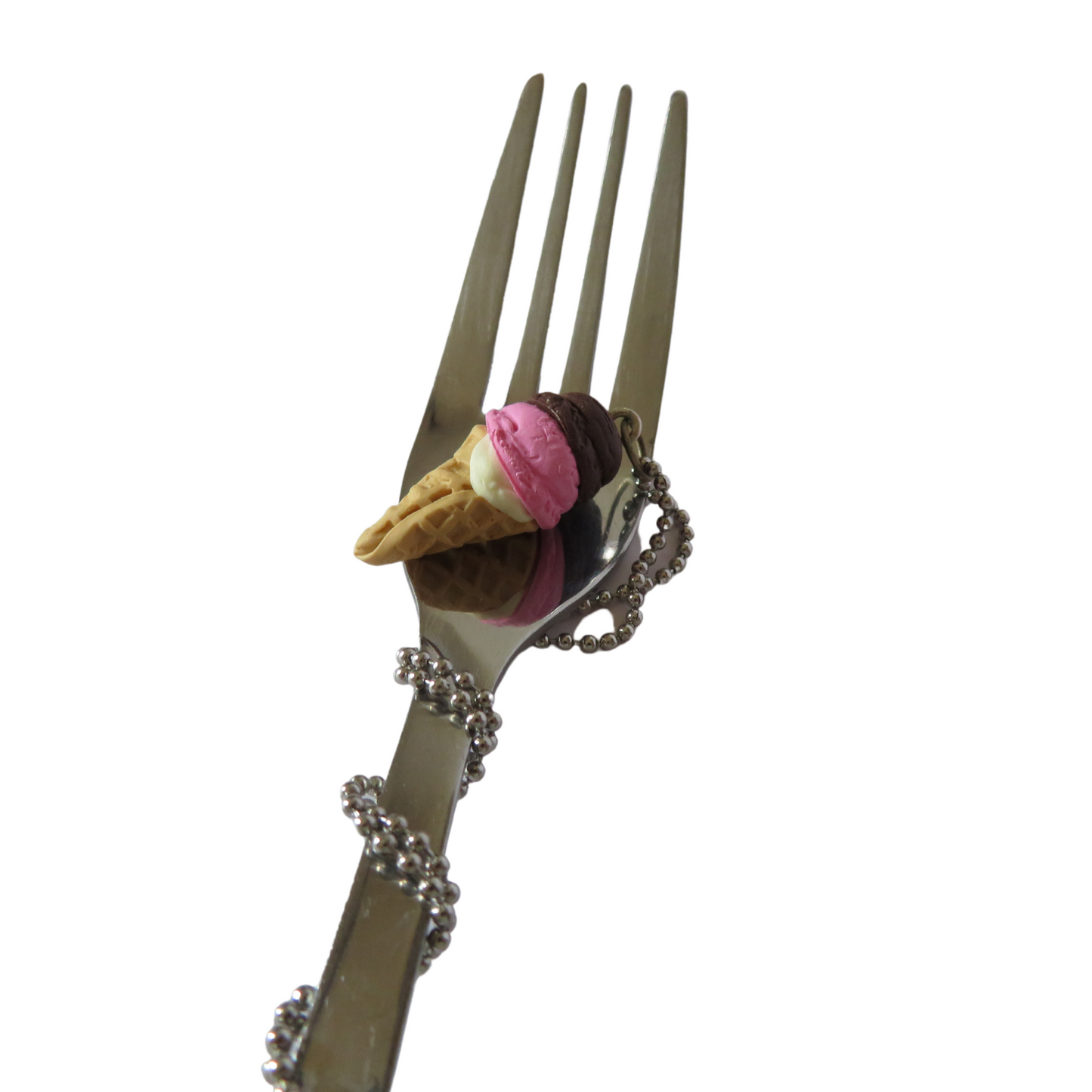 Neopolitan Ice Cream Cone Necklace