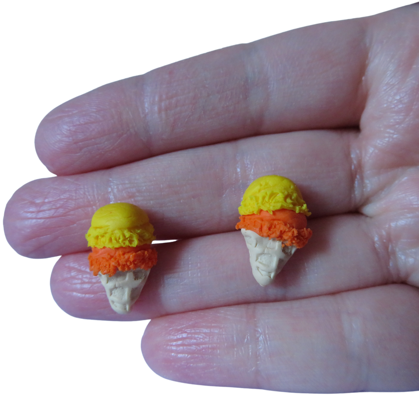Ice Cream Cone Studs - Orange Sorbet