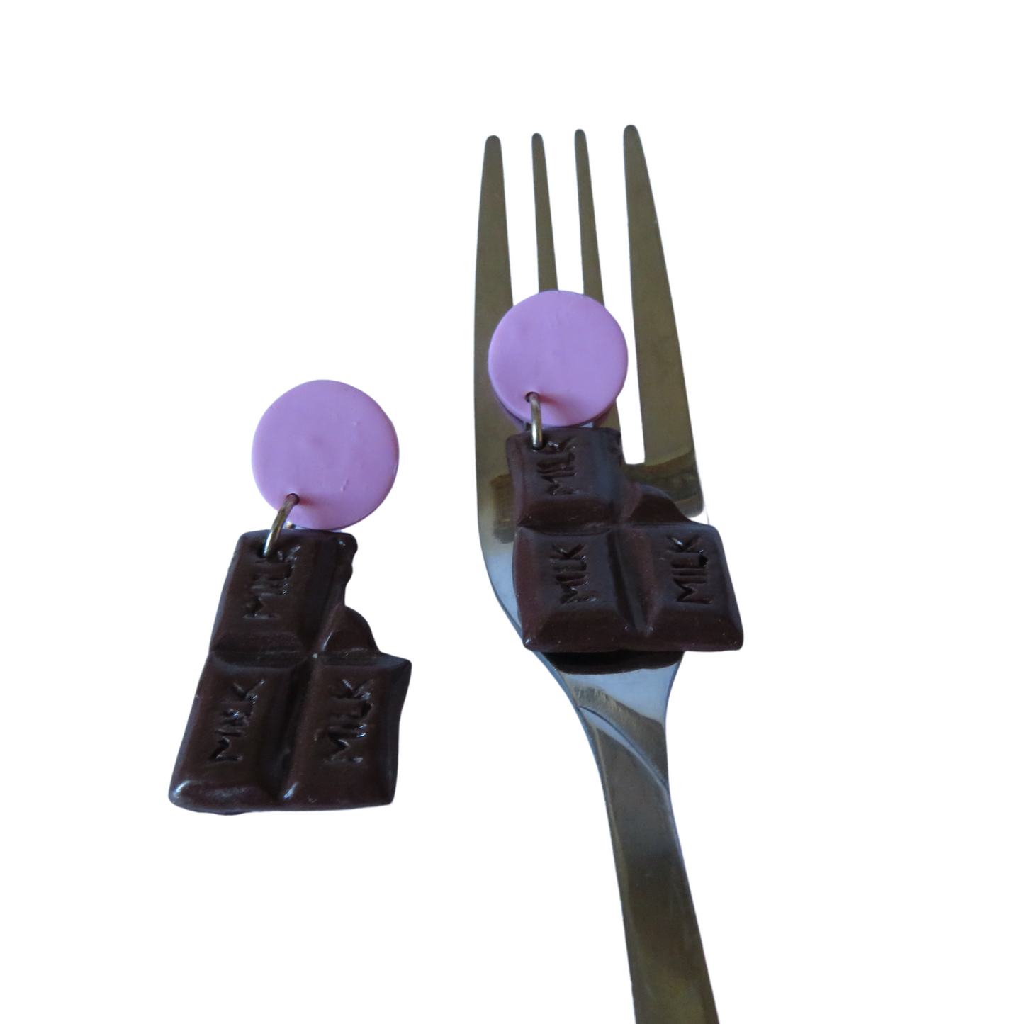 Chocolate Bar Dangle Earrings - Pink Edition