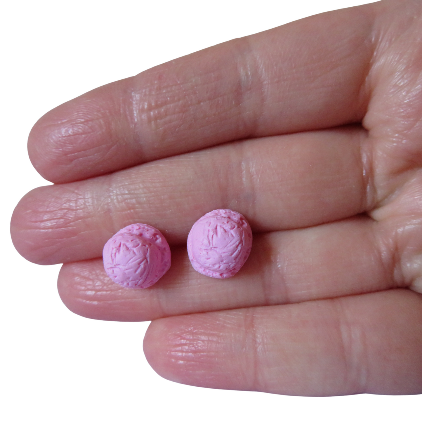 Strawberry Pink Ice Cream Scoop Stud Earrings