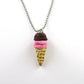 Neopolitan Ice Cream Cone Necklace