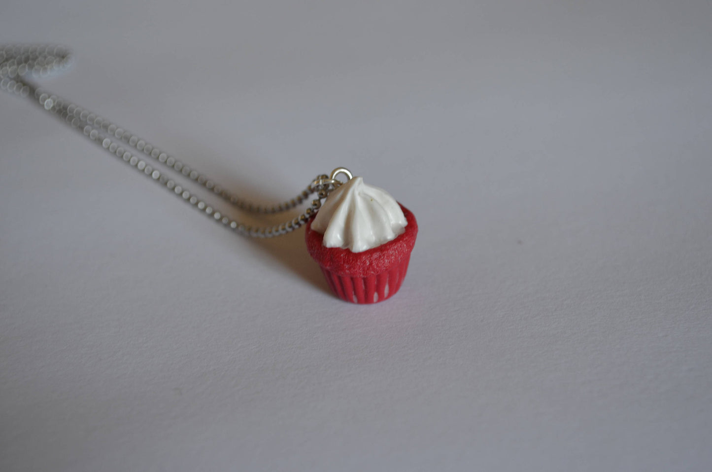 Red Velvet Cupcake With Vanilla Frosting necklace