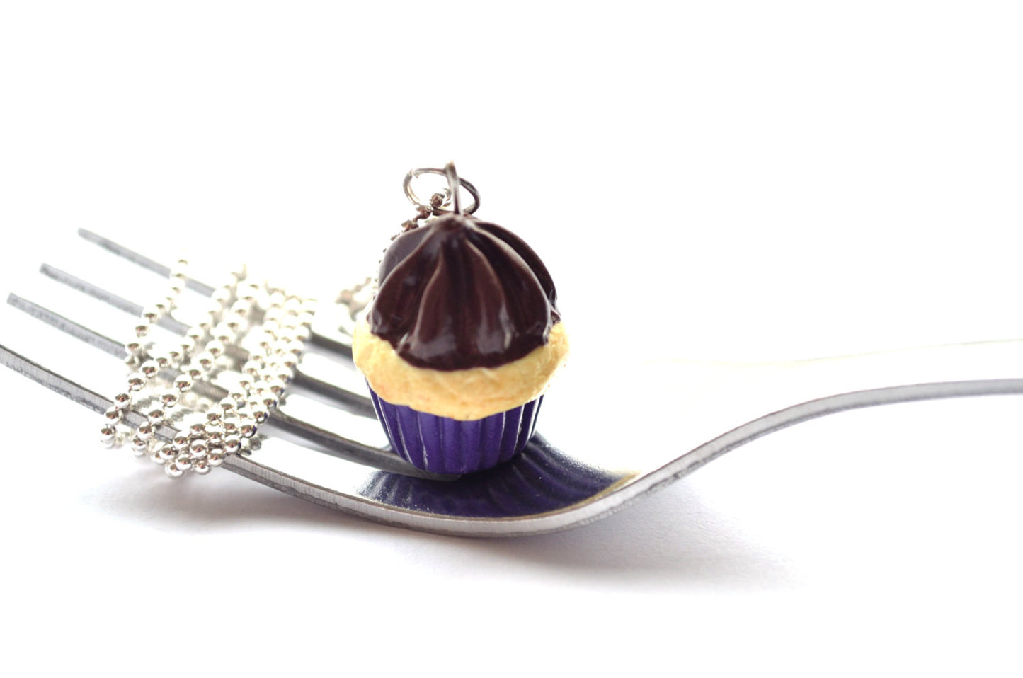 Purple-Vanilla Cupcake Necklace