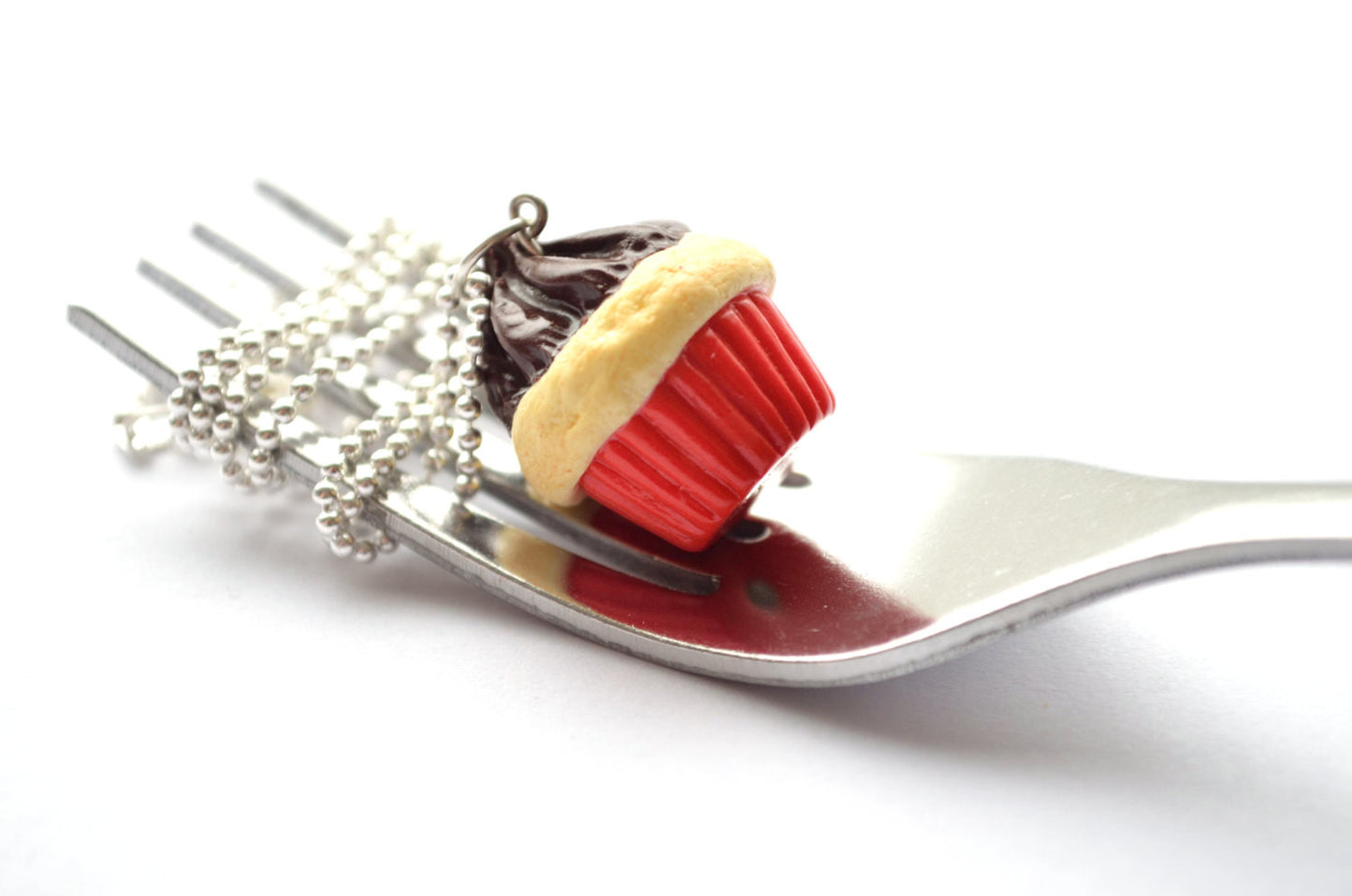 Red-Vanilla Cupcake Necklace