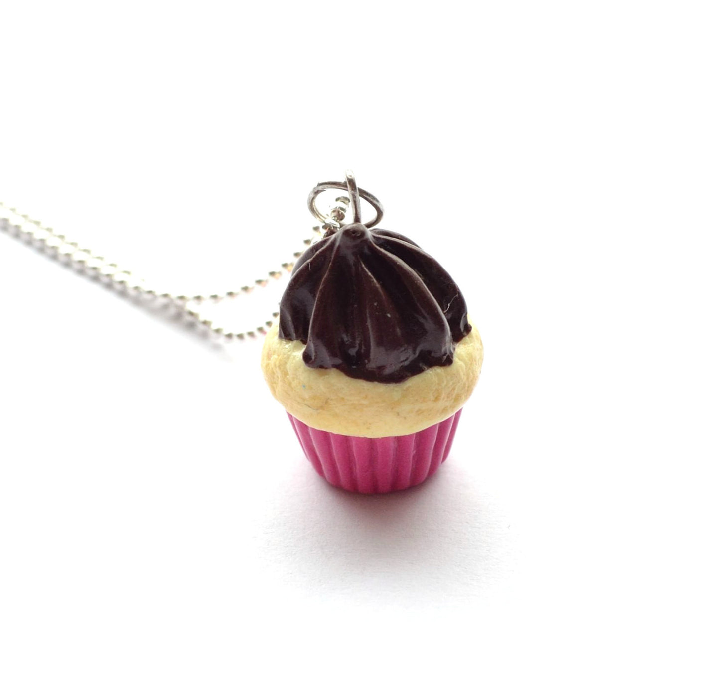 Pink-Vanilla Cupcake Necklace