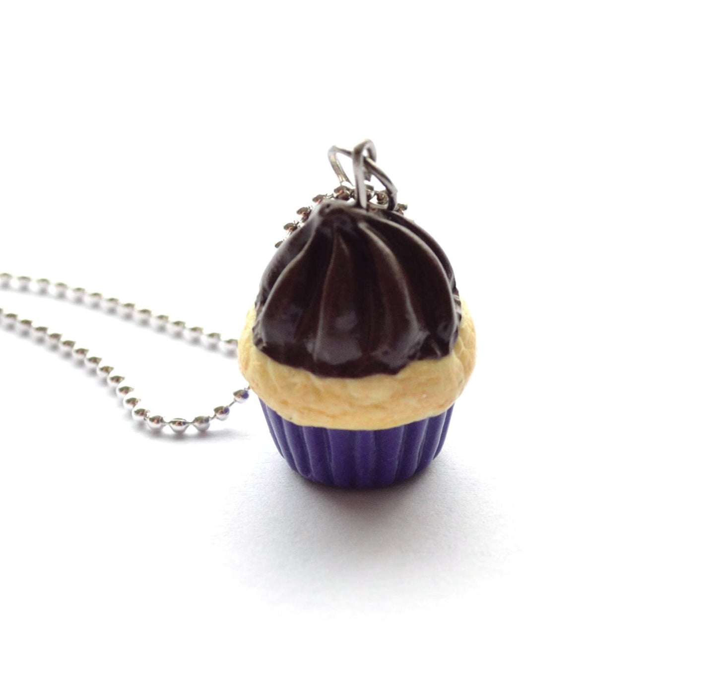 Purple-Vanilla Cupcake Necklace