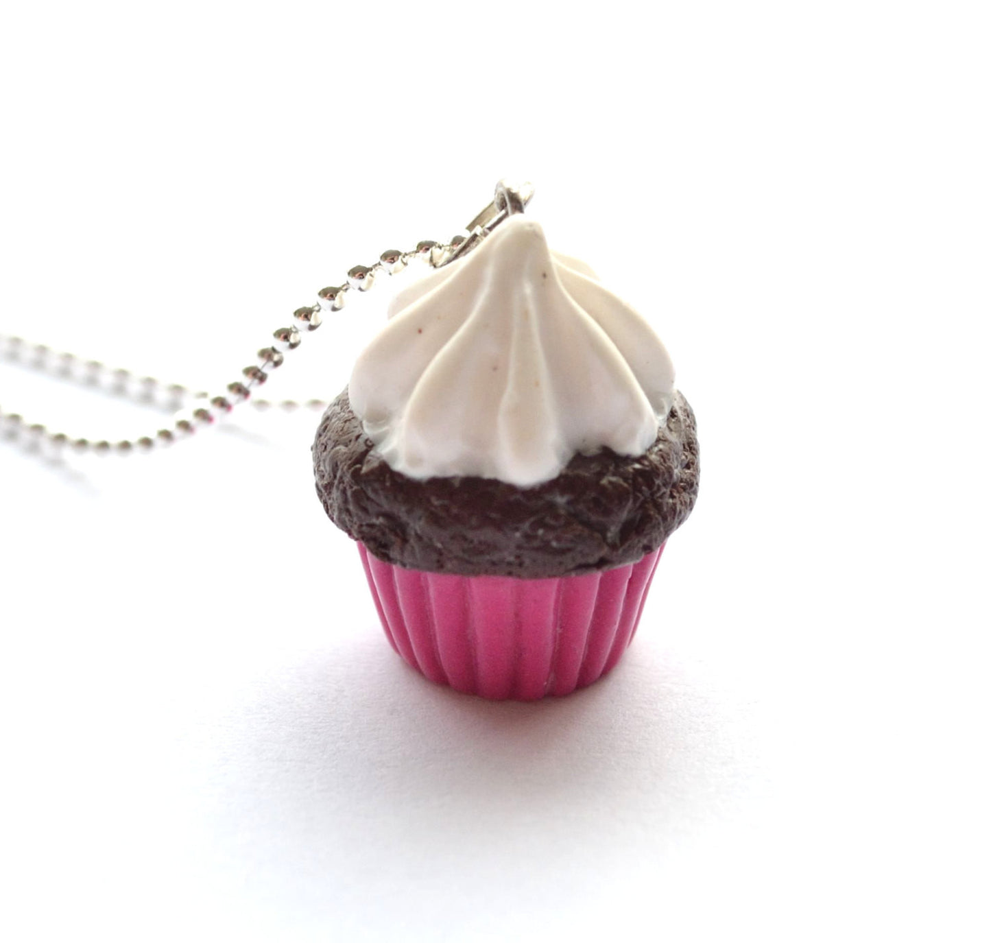 Pink-Chocolate Cupcake Necklace