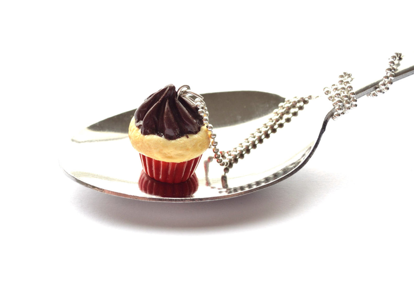 Red-Vanilla Cupcake Necklace