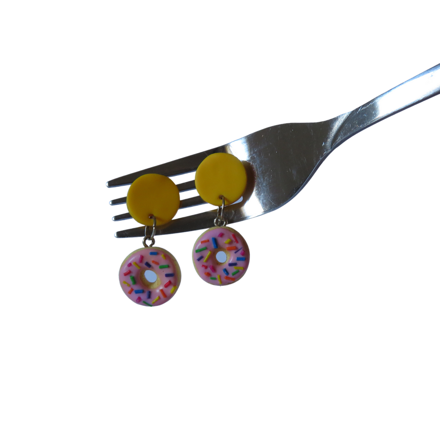 Pink Donut Dangles - Yellow Edition