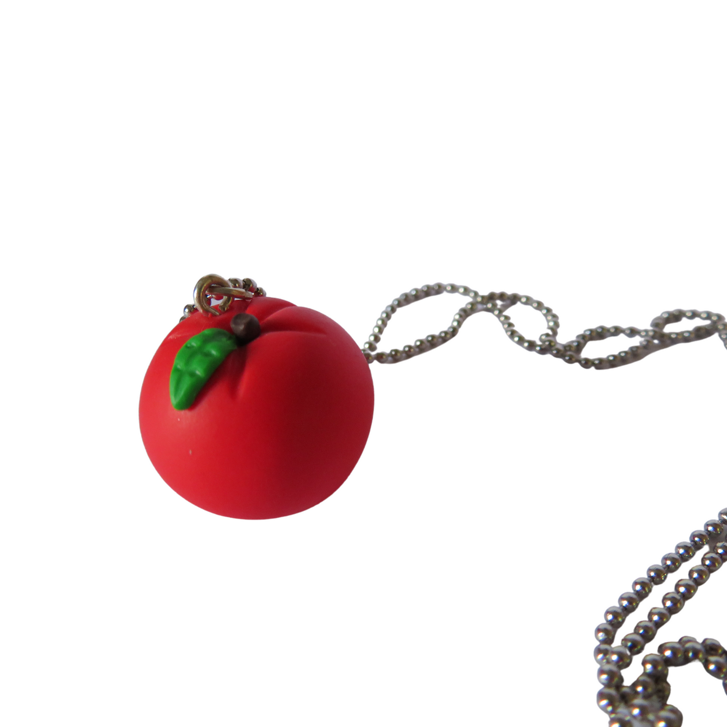 Chubby Red Apple Charm Necklace