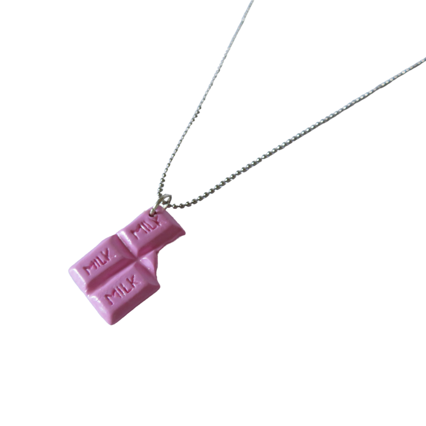 Pink Chocolate Bar Necklace