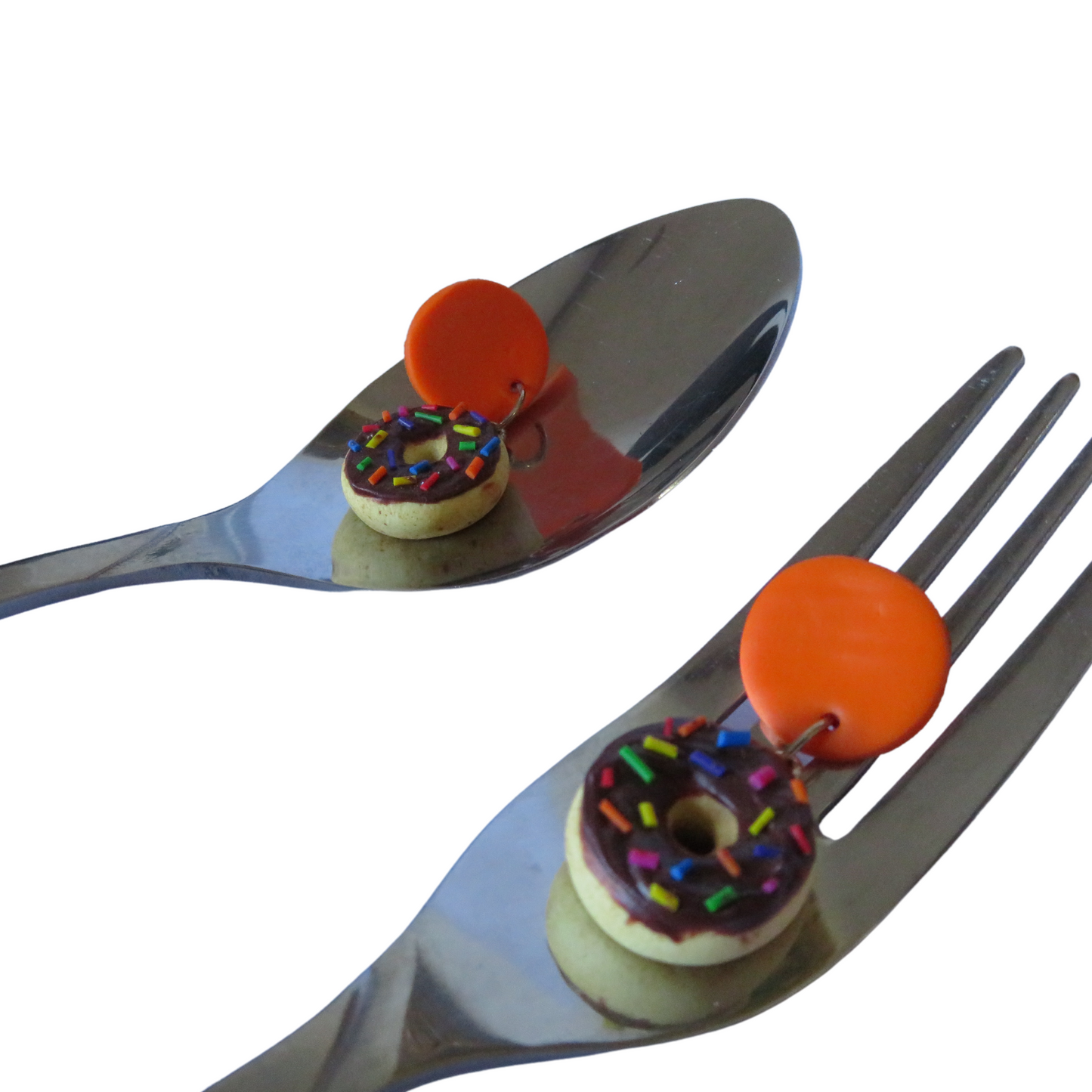 Chocolate Donut Dangles - Orange Edition