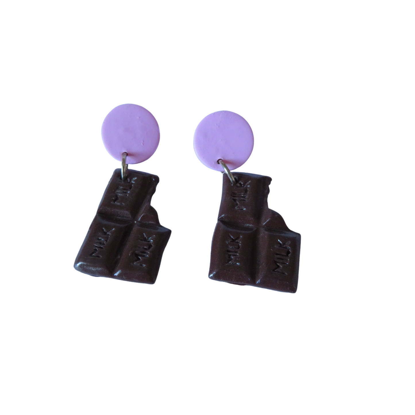 Chocolate Bar Dangle Earrings - Pink Edition