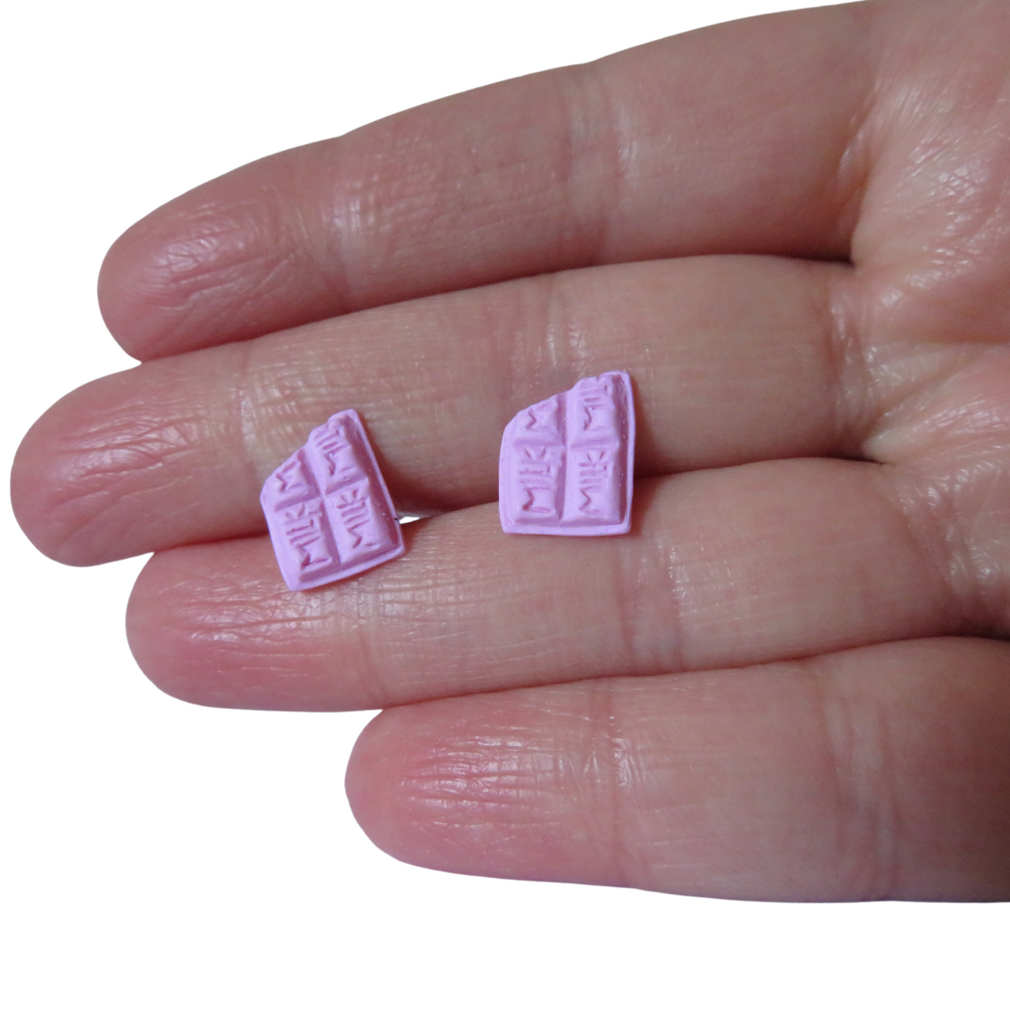 Pink Chocolate Bar Stud Earrings