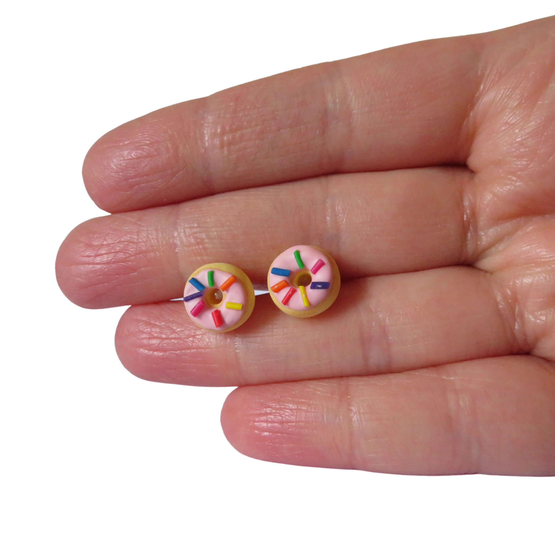 Donut Studs Hypoallergenic Earrings for Sensitive Ears Made with Plastic Posts Pink