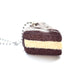 Chocolate and Vanilla Cake Slice Necklace