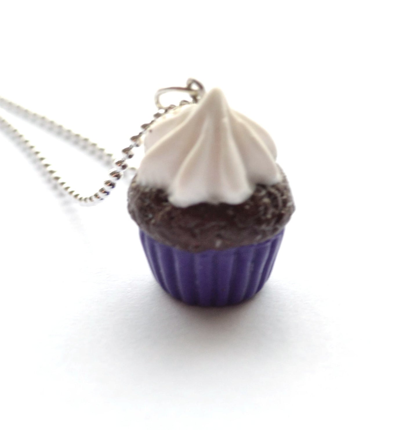 Purple-Chocolate Cupcake Necklace