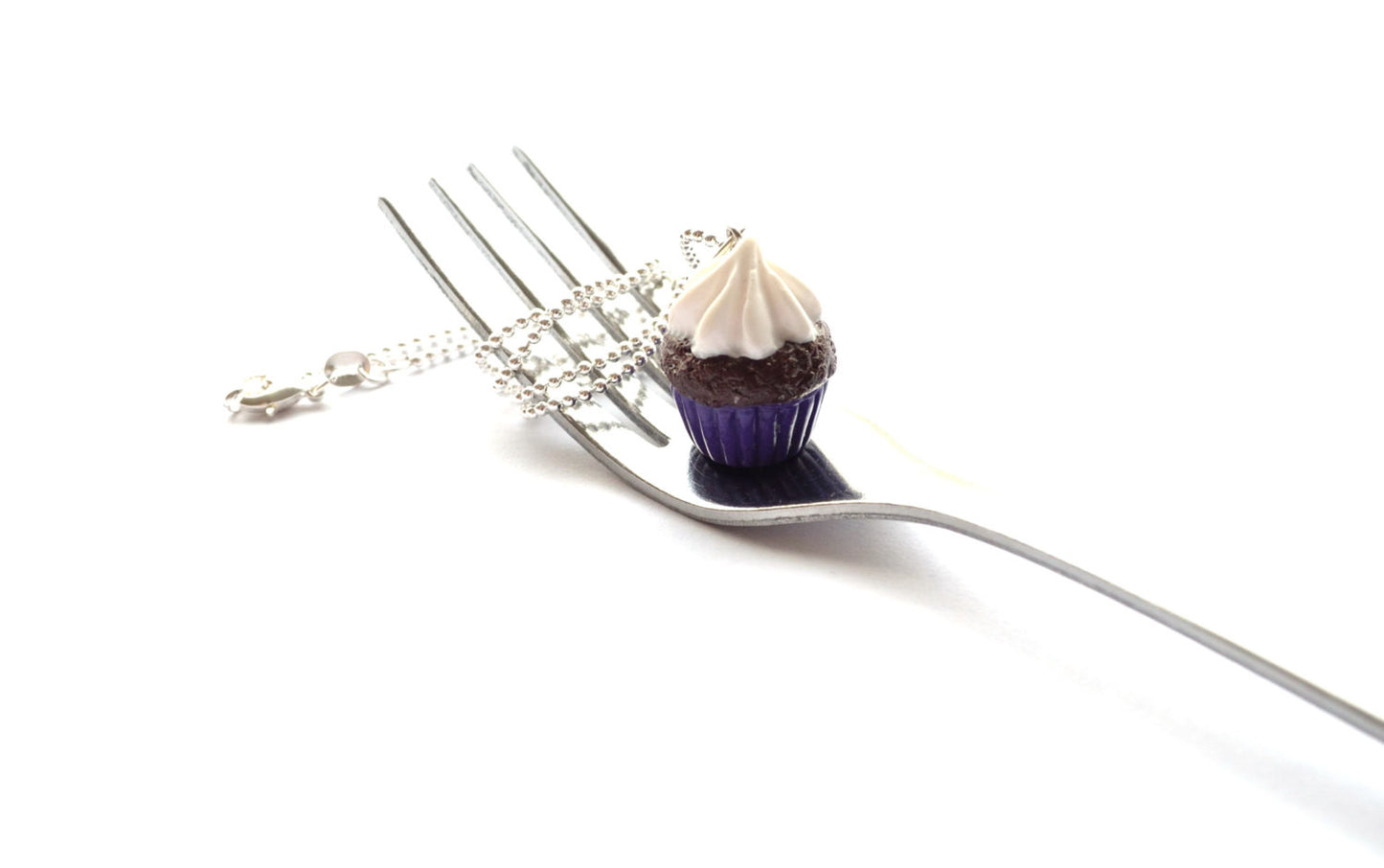 Purple-Chocolate Cupcake Necklace