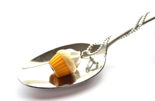 Yellow-Vanilla Cupcake Necklace