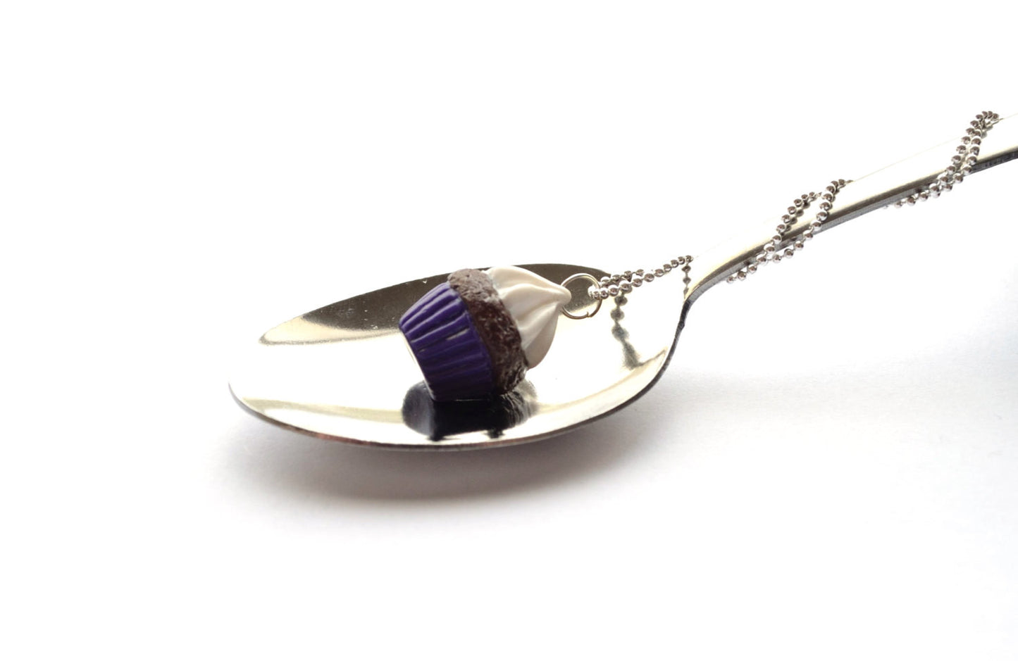 Purple-Chocolate Cupcake Necklace